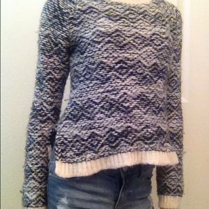 Black and white boho pattern sweater